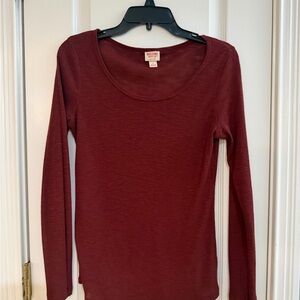 Mossimo Supply Co. Burgundy Long Sleeve Top